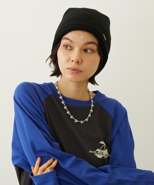 MILKFED.（ミルクフェド）の「LOOSE KNIT CAP（ニットキャップ/ビーニー・レディース・アッシュ/ブラック/ブラウン・ONE SIZE）」の2枚目の写真