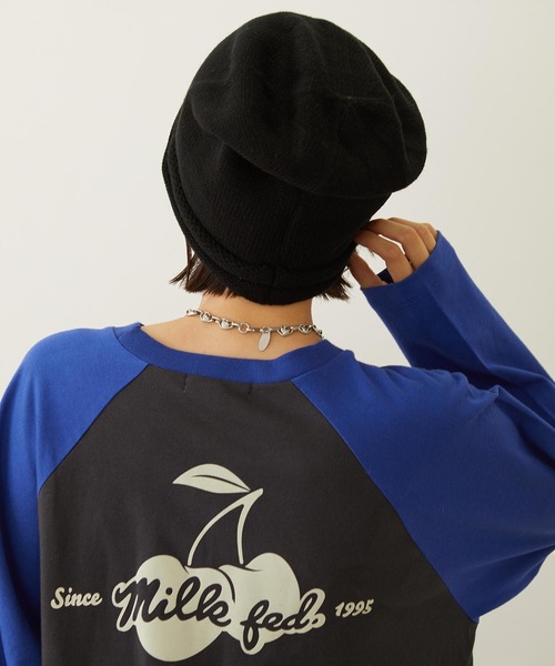 MILKFED.（ミルクフェド）の「LOOSE KNIT CAP（ニットキャップ/ビーニー・レディース・アッシュ/ブラック/ブラウン・ONE SIZE）」の4枚目の写真