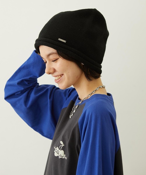 MILKFED.（ミルクフェド）の「LOOSE KNIT CAP（ニットキャップ/ビーニー・レディース・アッシュ/ブラック/ブラウン・ONE SIZE）」の5枚目の写真