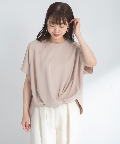 セール】フロントデザインカットジョーゼットプルオーバー（Tシャツ