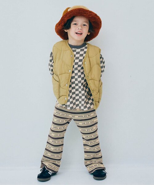 p.premier(ピードットプルミエ)の「【リンク/セットアップ/ジュニア対応】総柄カットジャガード裾スリットフレアパンツ(その他パンツ・キッズ・グリーン/ブラウン/ブラック/パープル・140/90/100/110/120/80/130)」の11枚目の写真