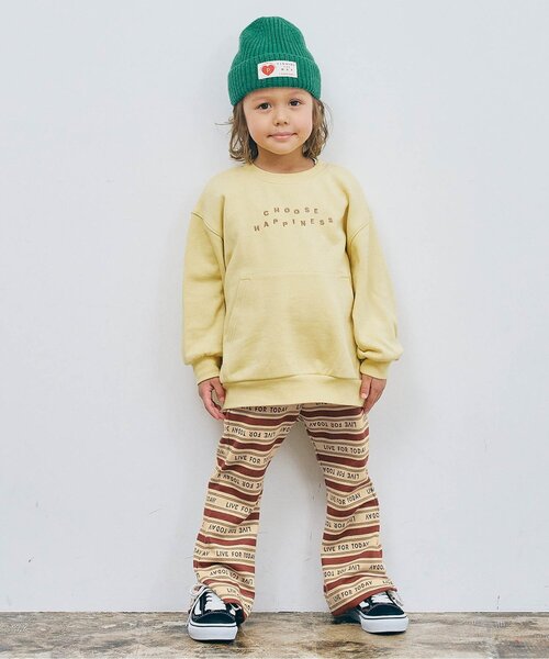 p.premier(ピードットプルミエ)の「【リンク/セットアップ/ジュニア対応】総柄カットジャガード裾スリットフレアパンツ(その他パンツ・キッズ・グリーン/ブラウン/ブラック/パープル・140/90/100/110/120/80/130)」の15枚目の写真