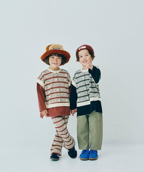 p.premier(ピードットプルミエ)の「【リンク/セットアップ/ジュニア対応】総柄カットジャガード裾スリットフレアパンツ(その他パンツ・キッズ・グリーン/ブラウン/ブラック/パープル・140/90/100/110/120/80/130)」の20枚目の写真