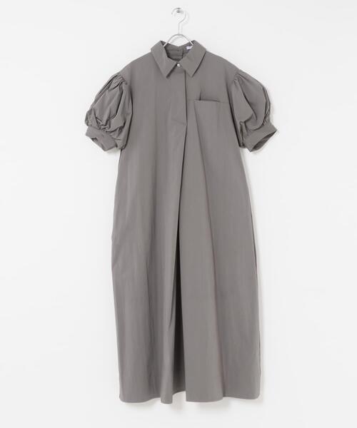 URBAN RESEARCH ROSSO WOMEN(アーバンリサーチ ロッソ)の「ELENDEEK FORM SHIRT ONE-PIECE(ワンピース・レディース・ベージュ/ブラック/グレー・1)」の4枚目の写真