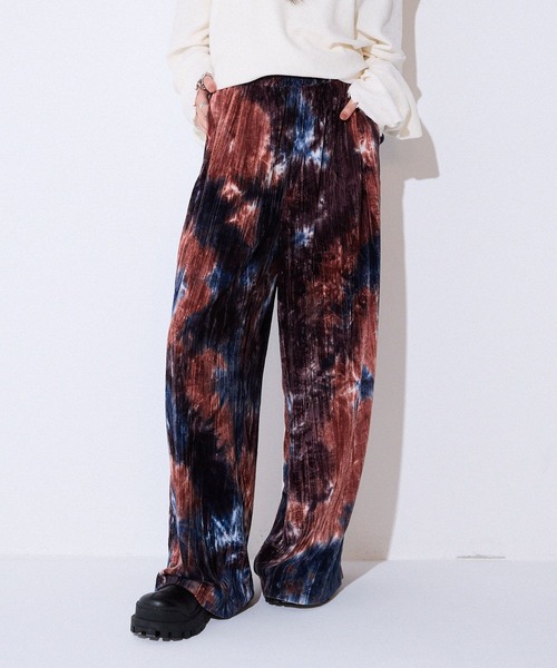 JEANASIS（ジーナシス）の「タイダイベロアイージーパンツ/586707（その他パンツ・レディース・グレー系その他/ブラウン系その他/ブラック/オレンジ系その他/パープル系その他/レッド系その他・FREE）」の4枚目の写真