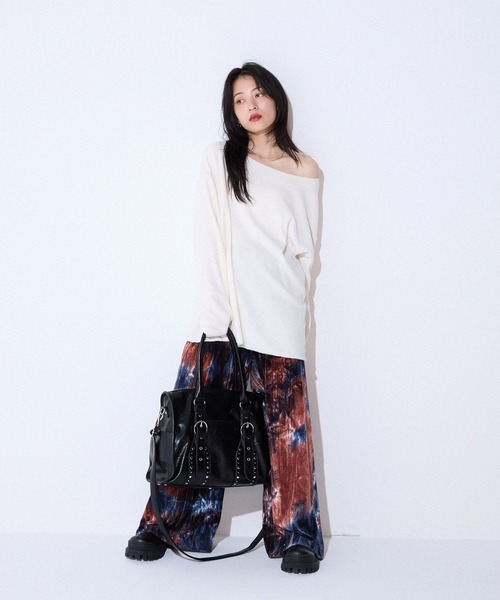 新品＊ALEXIA STAM＊タイダイフレアパンツ＊パープル＊イージーパンツ