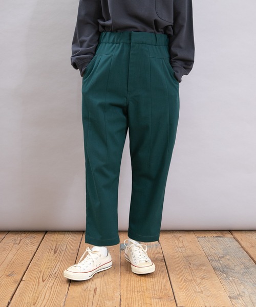 URCH RNA(アーチ アールエヌエー)の「R4367 裏ピーチ起毛PJ'Sクロップド(その他パンツ・レディース・ブラック系その他/ブラック/グリーン・FREE)」の1枚目の写真