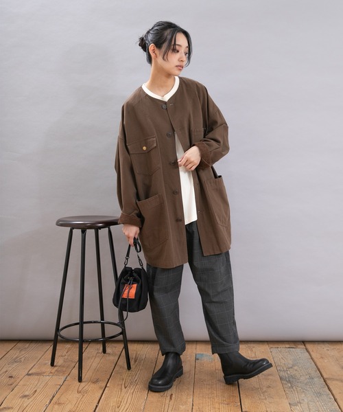 URCH RNA(アーチ アールエヌエー)の「R4367 裏ピーチ起毛PJ'Sクロップド(その他パンツ・レディース・ブラック系その他/ブラック/グリーン・FREE)」の4枚目の写真
