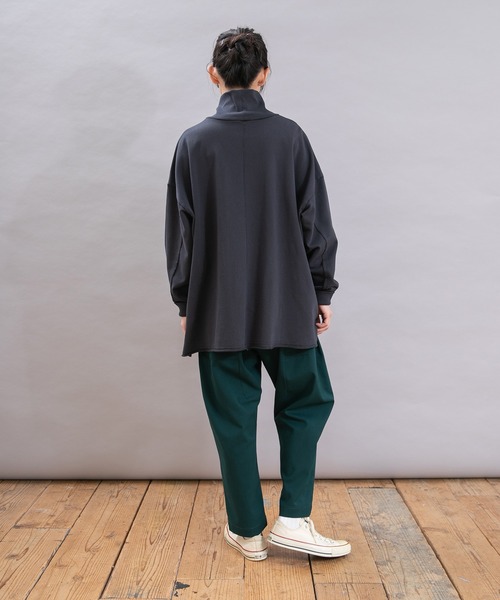 URCH RNA(アーチ アールエヌエー)の「R4367 裏ピーチ起毛PJ'Sクロップド(その他パンツ・レディース・ブラック系その他/ブラック/グリーン・FREE)」の9枚目の写真