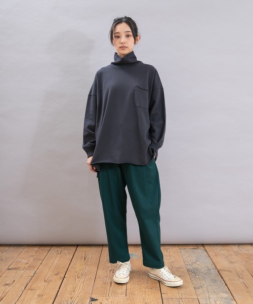 URCH RNA(アーチ アールエヌエー)の「R4367 裏ピーチ起毛PJ'Sクロップド(その他パンツ・レディース・ブラック系その他/ブラック/グリーン・FREE)」の7枚目の写真