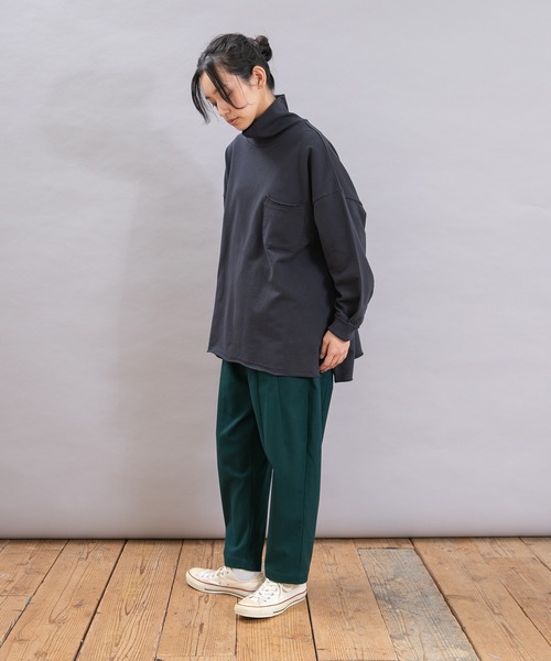 URCH RNA(アーチ アールエヌエー)の「R4367 裏ピーチ起毛PJ'Sクロップド(その他パンツ・レディース・ブラック系その他/ブラック/グリーン・FREE)」の8枚目の写真
