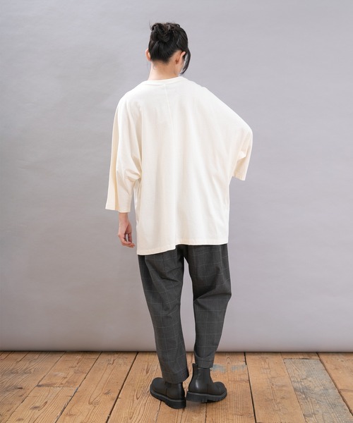 URCH RNA(アーチ アールエヌエー)の「R4367 裏ピーチ起毛PJ'Sクロップド(その他パンツ・レディース・ブラック系その他/ブラック/グリーン・FREE)」の6枚目の写真