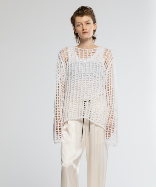 CINOH(チノ)の「クルーネックレースニット(ニット/セーター・レディース・ホワイト・36)」の7枚目の写真