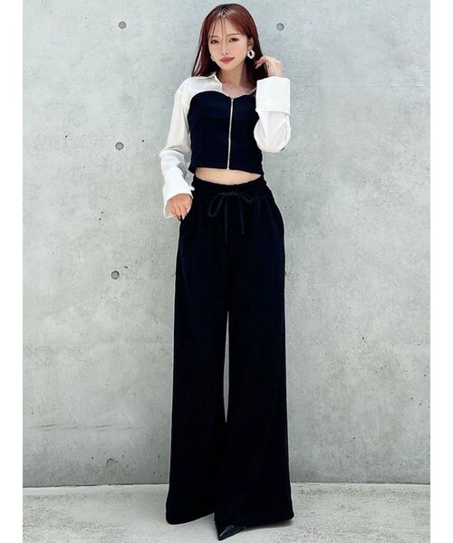 RESEXXY（リゼクシー）の「スウェットビスチェドッキングシャツ【セットアップ着用可能】（シャツ/ブラウス・レディース・チャコールグレー/ブラック/アイボリー・FREE）」の13枚目の写真