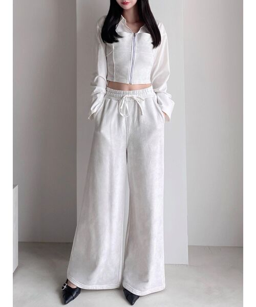 RESEXXY（リゼクシー）の「スウェットビスチェドッキングシャツ【セットアップ着用可能】（シャツ/ブラウス・レディース・チャコールグレー/ブラック/アイボリー・FREE）」の18枚目の写真