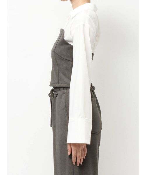 RESEXXY（リゼクシー）の「スウェットビスチェドッキングシャツ【セットアップ着用可能】（シャツ/ブラウス・レディース・チャコールグレー/ブラック/アイボリー・FREE）」の20枚目の写真