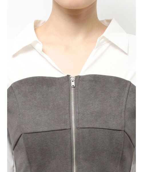 RESEXXY（リゼクシー）の「スウェットビスチェドッキングシャツ【セットアップ着用可能】（シャツ/ブラウス・レディース・チャコールグレー/ブラック/アイボリー・FREE）」の22枚目の写真