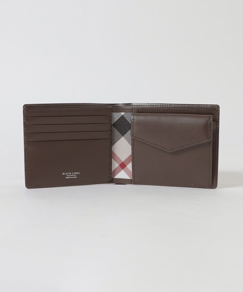 バイカラークレストブリッジチェック2つ折りウォレット（財布）｜BLACK