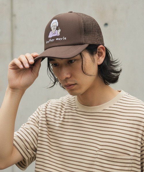 THRASHER(スラッシャー)の「Graphic Print Betty MESH CAP/グラフィックプリント メッシュキャップ トラッカーハット ストリート Y2K レトロ ユニセックス 帽子(キャップ・メンズ・トリコロール/ブラック×ホワイト/ブラック/オリーブ/ブラウン・FREE)」の4枚目の写真