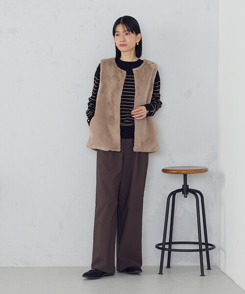 COMME CA ISM（コムサイズム）の「ラビット調　ファージレ（ベスト・レディース・ブラウン/グレイッシュベージュ・FREE）」の18枚目の写真