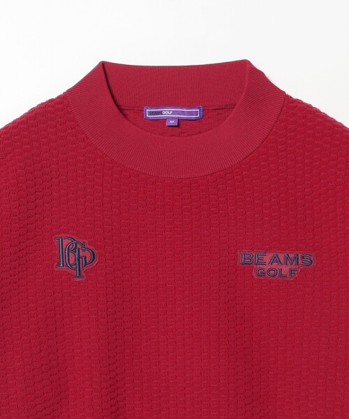 BEAMS GOLF(ビームスゴルフ)の「▲PURPLE LABEL / スフィダンテ パイル モックネックニット(バーガンディ)(ニット/セーター・メンズ・レッド系その他7・XL/L/M/S)」の6枚目の写真