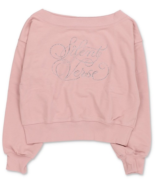 裏毛オフショルスウェット/ラインストーンロゴ（スウェット）｜SPINNS