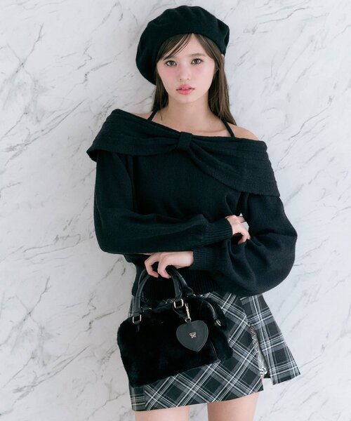 セール】リボンオフショルニット（ニット/セーター）｜OLIVE des OLIVE