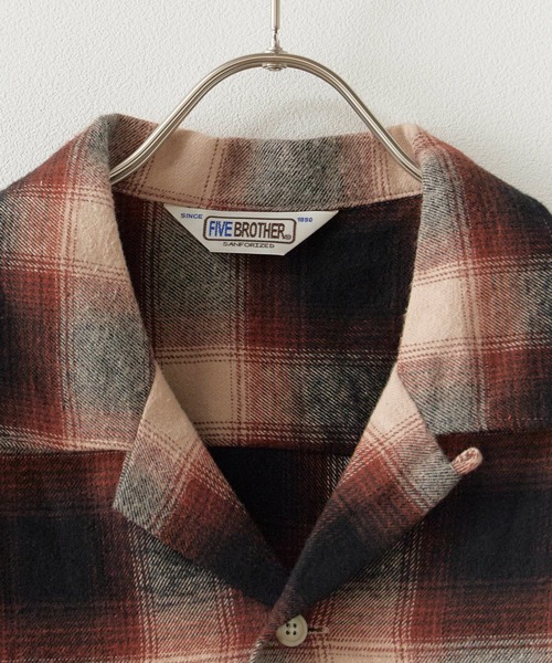 FIVE BROTHER（ファイブブラザー）の「FIVE BROTHER/ファイブブラザー CHECK ONE-OP SHIRTS シャツ（シャツ/ブラウス・メンズ・ブルー/ブラウン/ブラック・XL/L/M/S）」の15枚目の写真