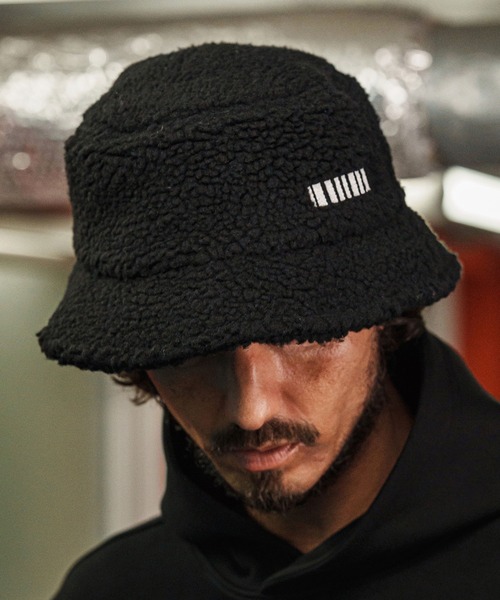 mko13109-Barcode Embroidery Boa Hat ボアハット(F25F310)（ハット