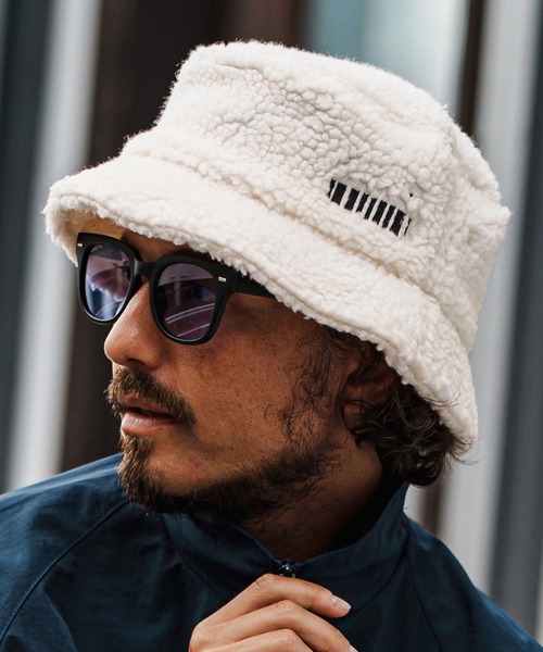 mko13109-Barcode Embroidery Boa Hat ボアハット(F25F310)（ハット