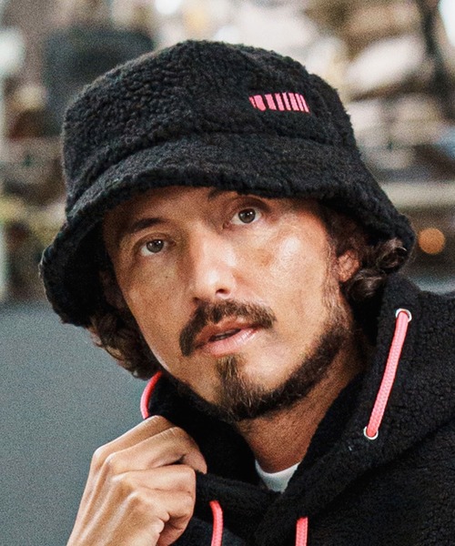 mko13109-Barcode Embroidery Boa Hat ボアハット(F25F310)