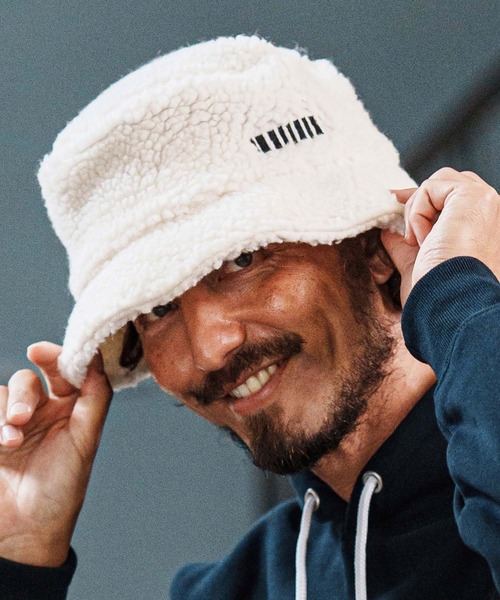 mko13109-Barcode Embroidery Boa Hat ボアハット(F25F310)（ハット