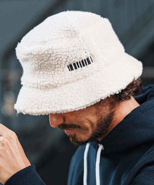mko13109-Barcode Embroidery Boa Hat ボアハット(F25F310)