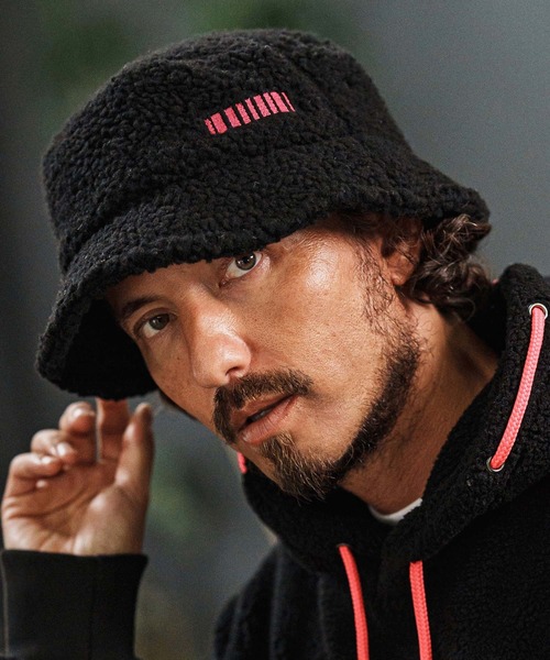 mko13109-Barcode Embroidery Boa Hat ボアハット(F25F310)