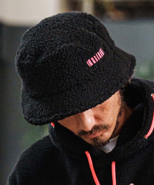 mko13109-Barcode Embroidery Boa Hat ボアハット(F25F310)