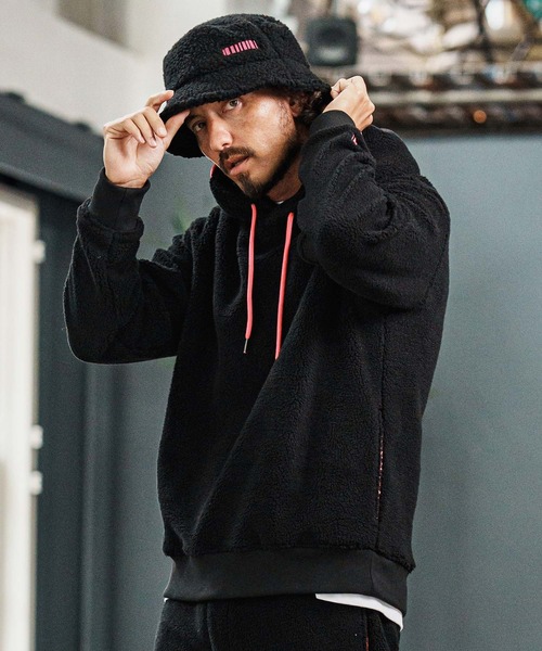 mko13109-Barcode Embroidery Boa Hat ボアハット(F25F310)（ハット