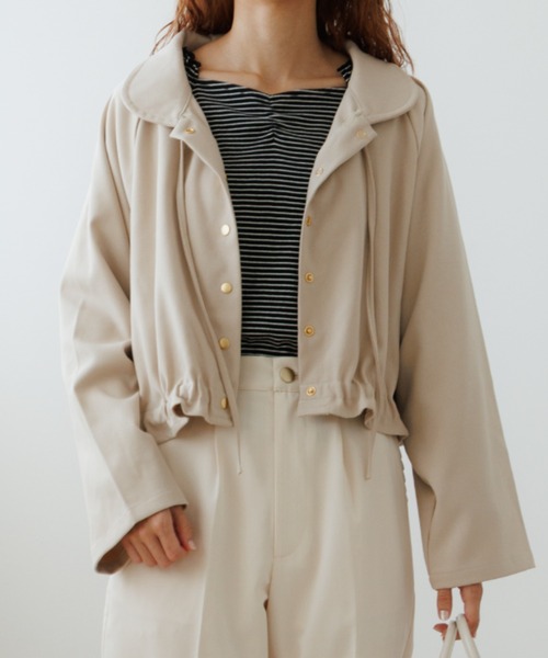 flower(フラワー)の「コンパクトウォームジャケット(ブルゾン・レディース・ブラウン/アイボリー・FREE)」の1枚目の写真