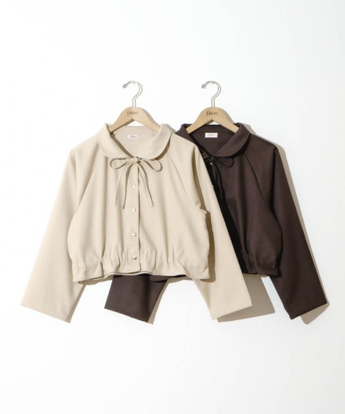 flower(フラワー)の「コンパクトウォームジャケット(ブルゾン・レディース・ブラウン/アイボリー・FREE)」の7枚目の写真