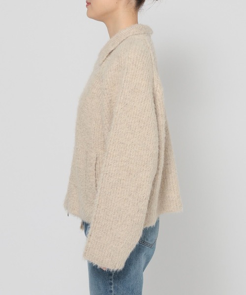 LOWRYS FARM（ローリーズファーム）の「フェザーニットブルゾン  591519（ブルゾン・レディース・ブラウン/チャコールグレー/アイボリー・FREE）」の5枚目の写真