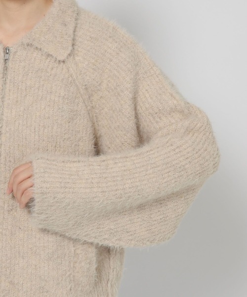 LOWRYS FARM（ローリーズファーム）の「フェザーニットブルゾン  591519（ブルゾン・レディース・ブラウン/チャコールグレー/アイボリー・FREE）」の9枚目の写真