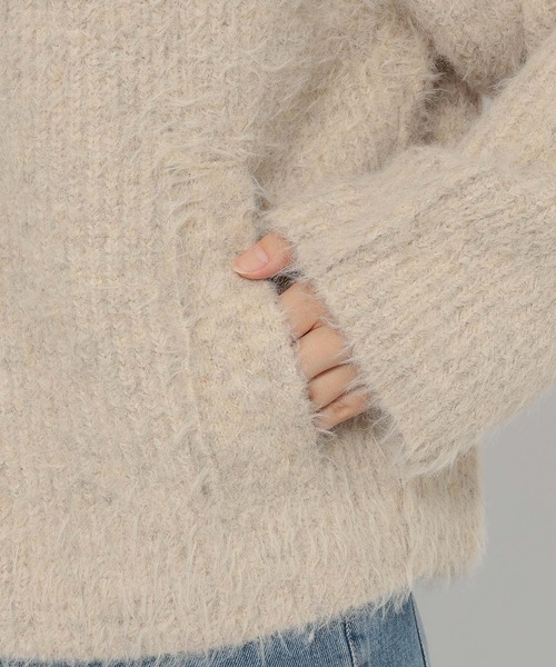 LOWRYS FARM（ローリーズファーム）の「フェザーニットブルゾン  591519（ブルゾン・レディース・ブラウン/チャコールグレー/アイボリー・FREE）」の12枚目の写真