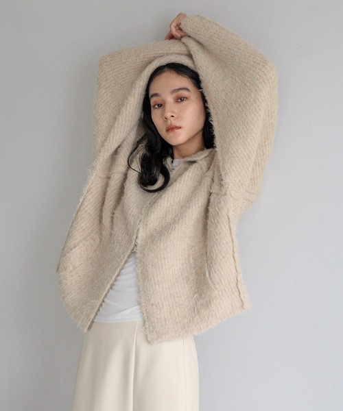 LOWRYS FARM（ローリーズファーム）の「フェザーニットブルゾン  591519（ブルゾン・レディース・ブラウン/チャコールグレー/アイボリー・FREE）」の20枚目の写真