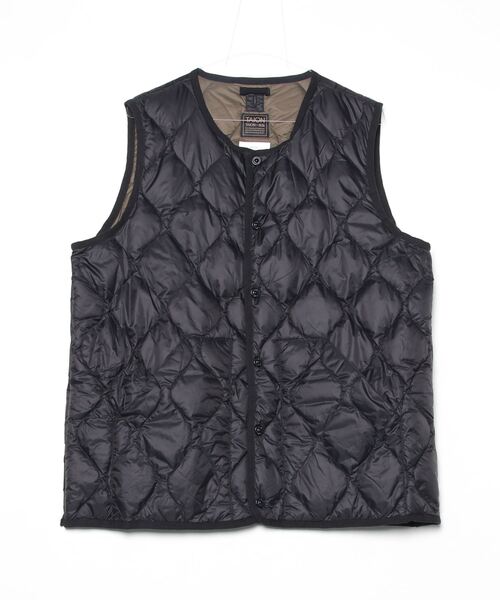 TAION(タイオン)の「【TAION】MILITARY CREW NECK DOWN VEST(SOFT SHELL)(ダウンベスト・メンズ・ブラック/ダークオリーブ・LARGE/MEDIUM/X-LARGE)」の10枚目の写真