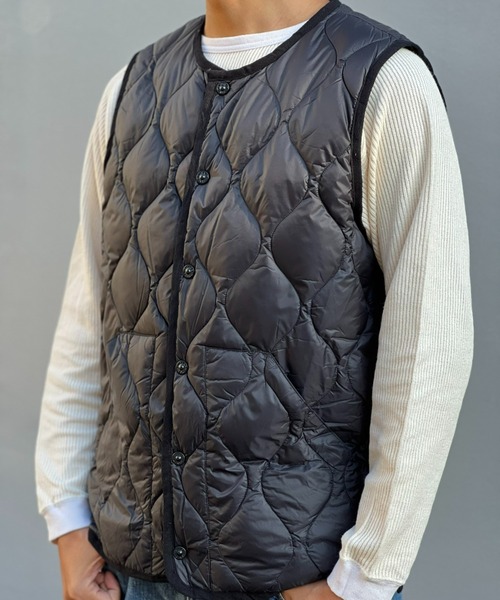 TAION(タイオン)の「【TAION】MILITARY CREW NECK DOWN VEST(SOFT SHELL)(ダウンベスト・メンズ・ブラック/ダークオリーブ・LARGE/MEDIUM/X-LARGE)」の5枚目の写真