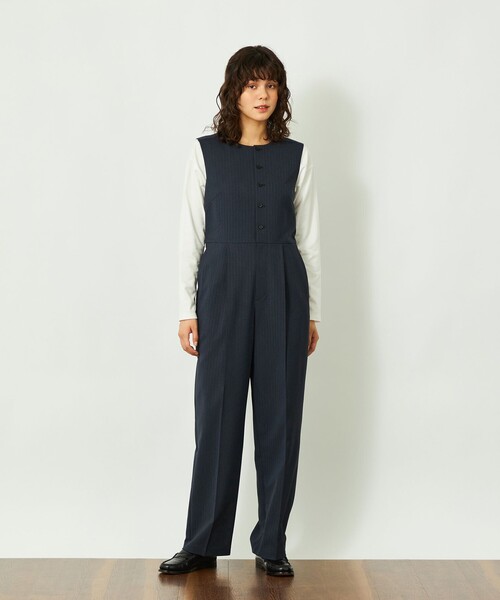 MACKINTOSH PHILOSOPHY(マッキントッシュ フィロソフィー)の「GREY LABEL ノーカラージャンプスーツ(サロペット/オーバーオール・レディース・ダークネイビー/チャコールグレー・1/2)」の5枚目の写真