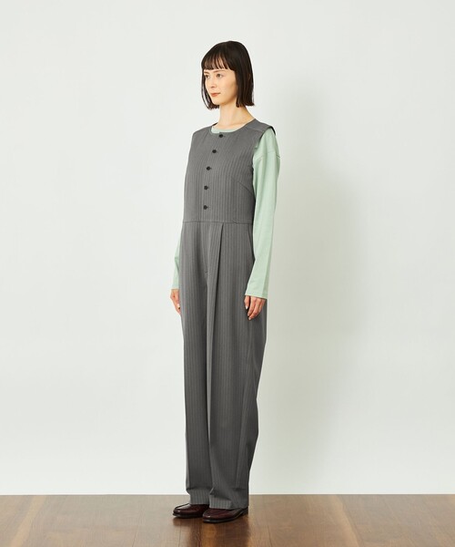 MACKINTOSH PHILOSOPHY(マッキントッシュ フィロソフィー)の「GREY LABEL ノーカラージャンプスーツ(サロペット/オーバーオール・レディース・ダークネイビー/チャコールグレー・1/2)」の7枚目の写真