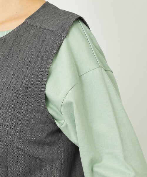 MACKINTOSH PHILOSOPHY(マッキントッシュ フィロソフィー)の「GREY LABEL ノーカラージャンプスーツ(サロペット/オーバーオール・レディース・ダークネイビー/チャコールグレー・1/2)」の9枚目の写真