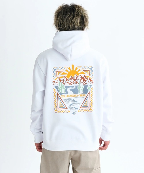 Quiksilver(クイックシルバー)の「PG DESERT WAVES SWEA /クイックシルバー裏起毛バックプリントプルオーバーパーカー・フーディー(スウェット・メンズ・ブルー/ブラック/ホワイト・X-LARGE/LARGE/MEDIUM)」の1枚目の写真
