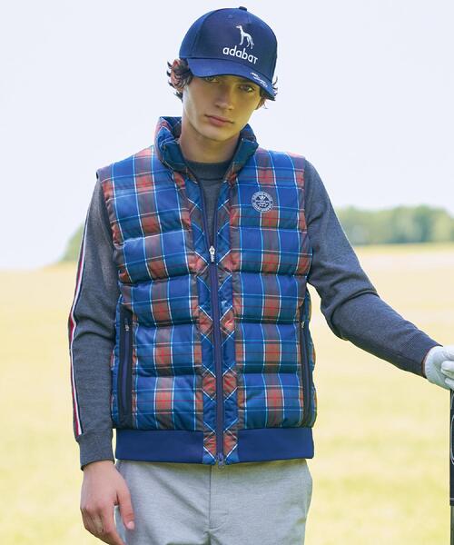 adabat（アダバット）の「【新レーベル ADABAT NAVY】撥水 タータンチェック中綿ベスト（その他アウター・メンズ・ネイビー系1・50/48/46）」の2枚目の写真
