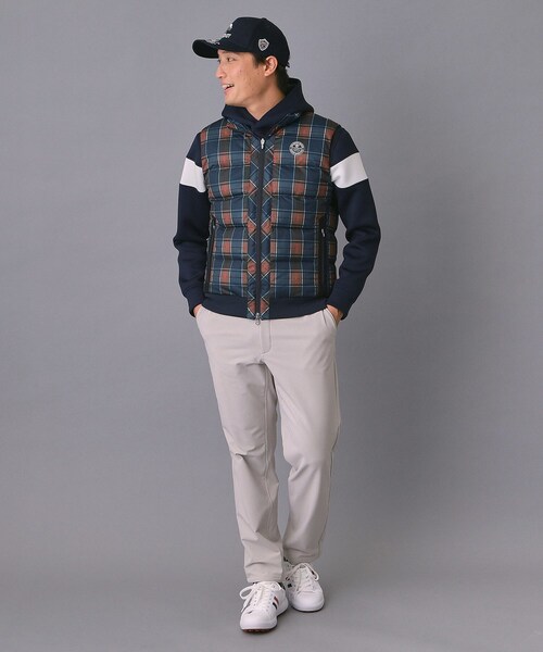 adabat（アダバット）の「【新レーベル ADABAT NAVY】撥水 タータンチェック中綿ベスト（その他アウター・メンズ・ネイビー系1・50/48/46）」の6枚目の写真
